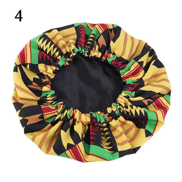 Kids African Pattern Print Fabric Ankara Bonnet Satin Lined Bonnets.